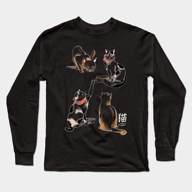 Kanji cats Long Sleeve T-Shirt by Fan.Fabio_TEE